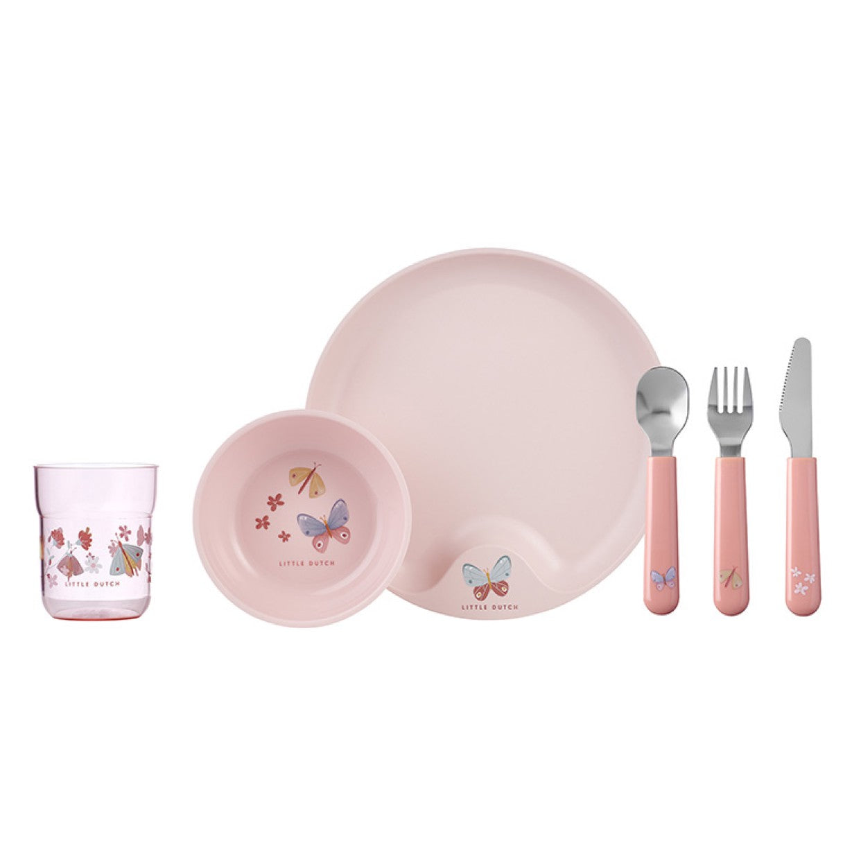 Bērnu trauku komplekts Flowers & Butterflies, Children dinnerware, 6 vienības, Little Dutch, LD108041065243