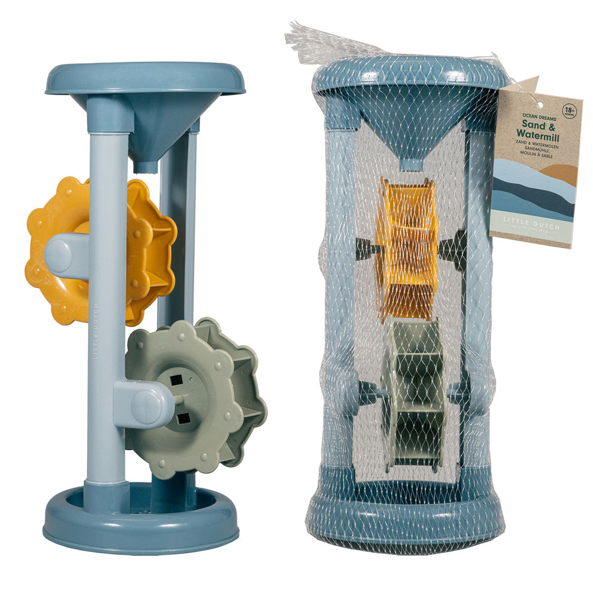 Pludmales rotaļlietu komplekts - dzirnavas Ocean Dreams Blue, Sand & Watermill Beach Toys, Little Dutch, LD2012597