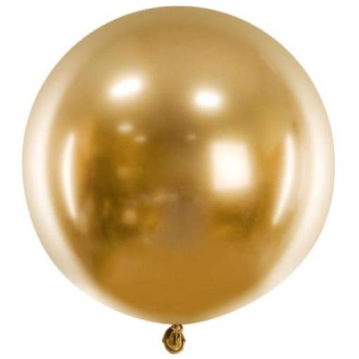 Apaļais balons Round Balloon, Gold, 60cm, OLBOM-G-019, Hēlija baloni Liepājā
