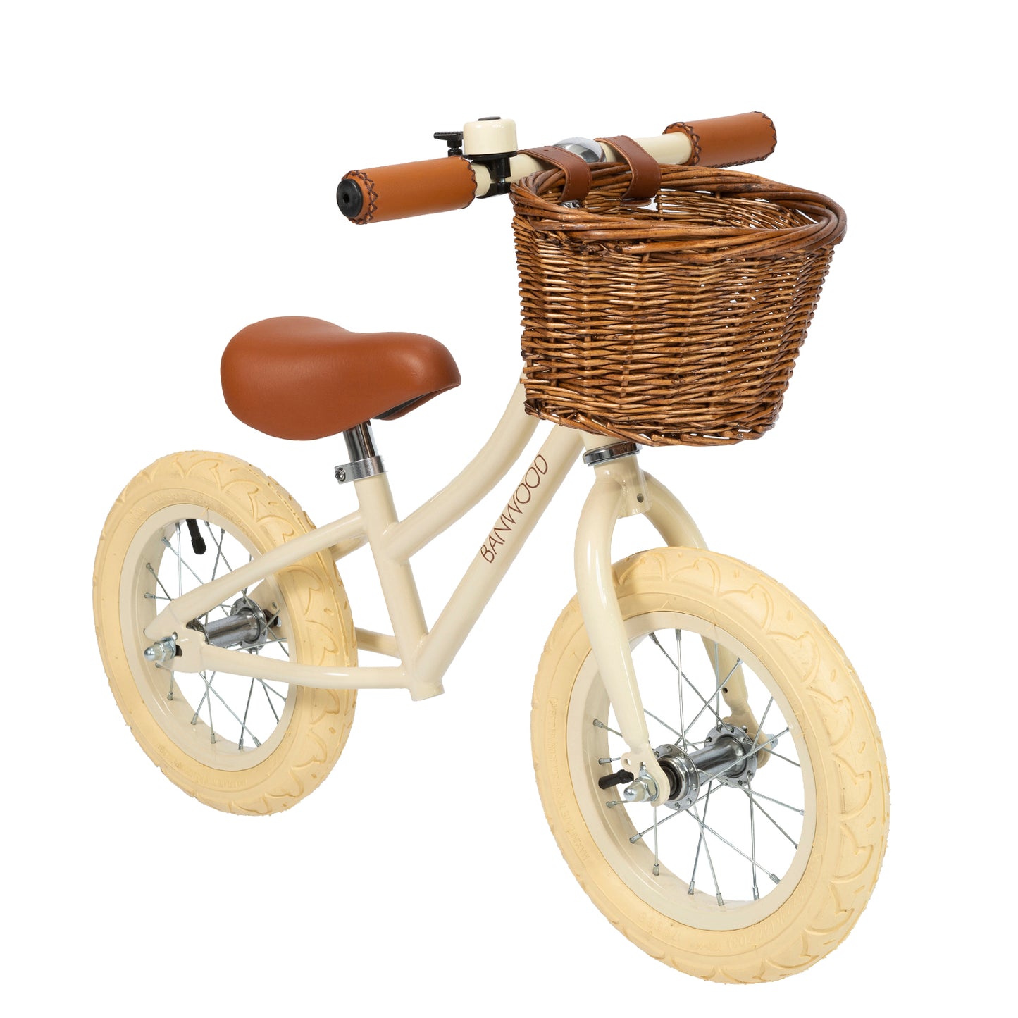 Bērnu skrejritenis ar grozu, Balance Bike First Go, Cream White, Banwood