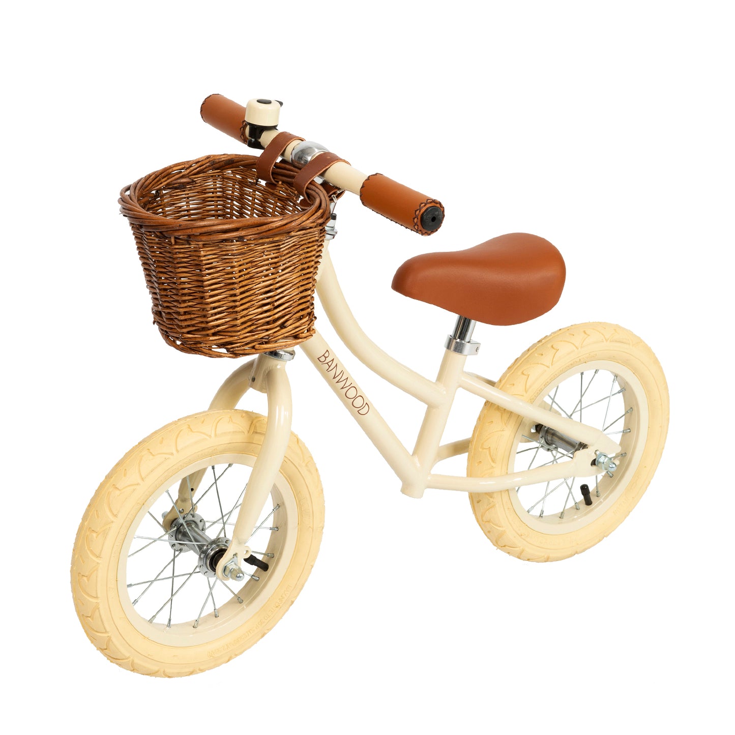 Bērnu skrejritenis ar grozu, Balance Bike First Go, Cream White, Banwood