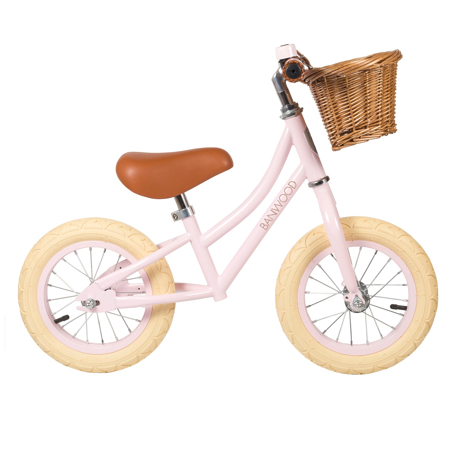 Bērnu skrejritenis ar grozu, Balance Bike First Go, Pale Pink, Banwood, BW-F1G-PPINK-FG