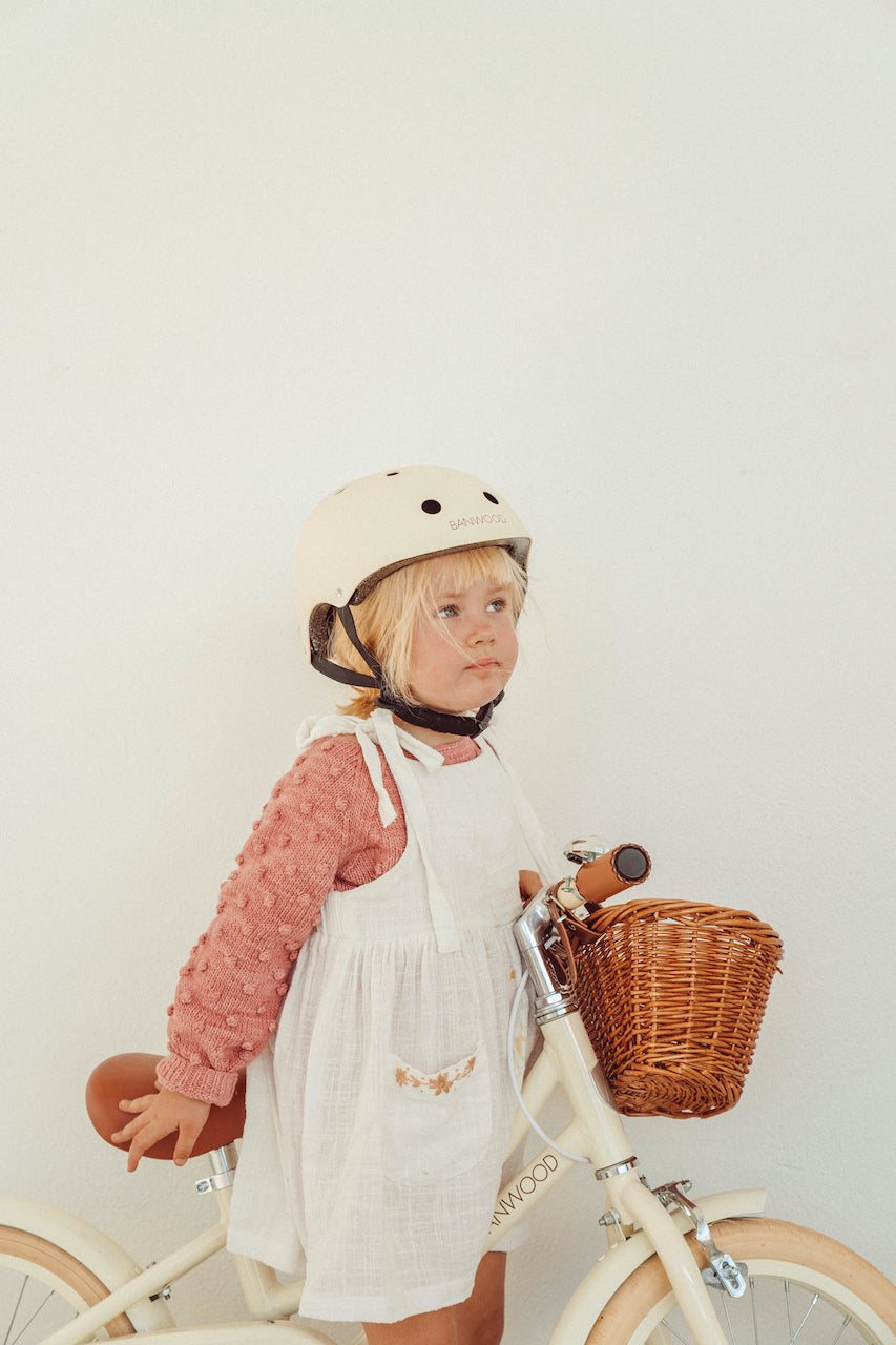 Bērnu drošības ķivere, Classic Helmet, Matte Cream White, Banwood, BW-HELMET-CREAM