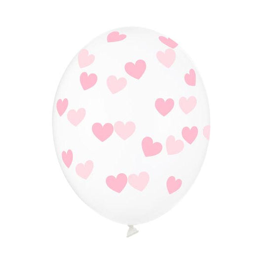 Hēlija balons - Hearts, Crystal Clear Balloon, 30cm, Hēlija baloni Liepājā, SB14C-228-099P