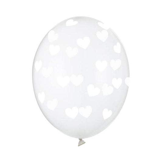 Hēlija balons - Hearts, Crystal Clear Balloon, 30cm, Hēlija baloni Liepājā, SB14C-228-099W
