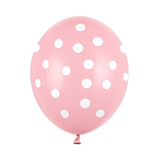 Hēlija balons - Dots, Pastel Baby Pink Balloon, 30cm, Hēlija baloni Liepājā, SB14P-223-081JW
