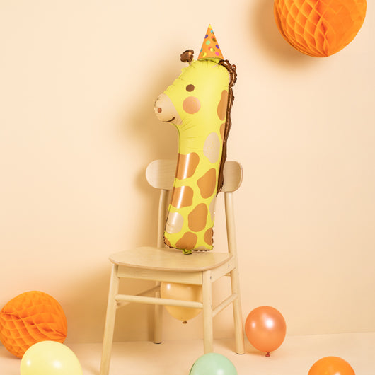 Liels balons cipars 1, dzīvnieks - žirafe, pildāms ar hēliju