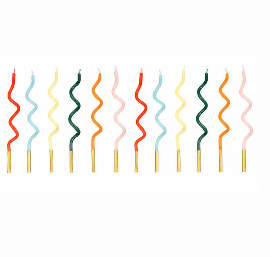 Viļņainas kūkas svecītes Varavīksne , Birthday Cake Candles Rainbow, Curl, SCS-27-000