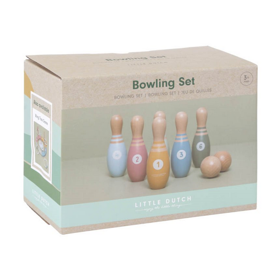 Iepakojums - Koka boulinga komplekts, Little Dutch, Bowling Set, 7110