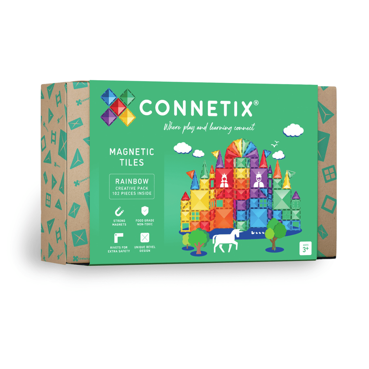  Magnētiskais konstruktors - Rainbow Creative Pack, 102 gab, Connetix,
 CT-R-00102-CR