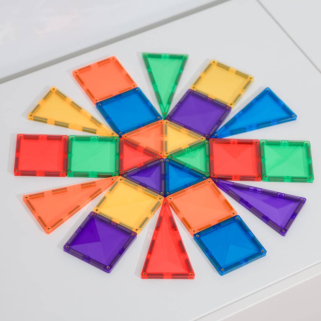 Magnētiskie klucīši, konstruktors - Mini Rainbow Pack, 24 gab, Connetix Magnetic Tiles