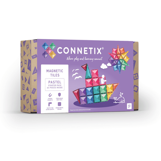 Magnētiskie klucīši, flīzītes, konstruktors - Pastel Starter Pack flīzes, 66 gab, Connetix, CT-P-00064-ST
