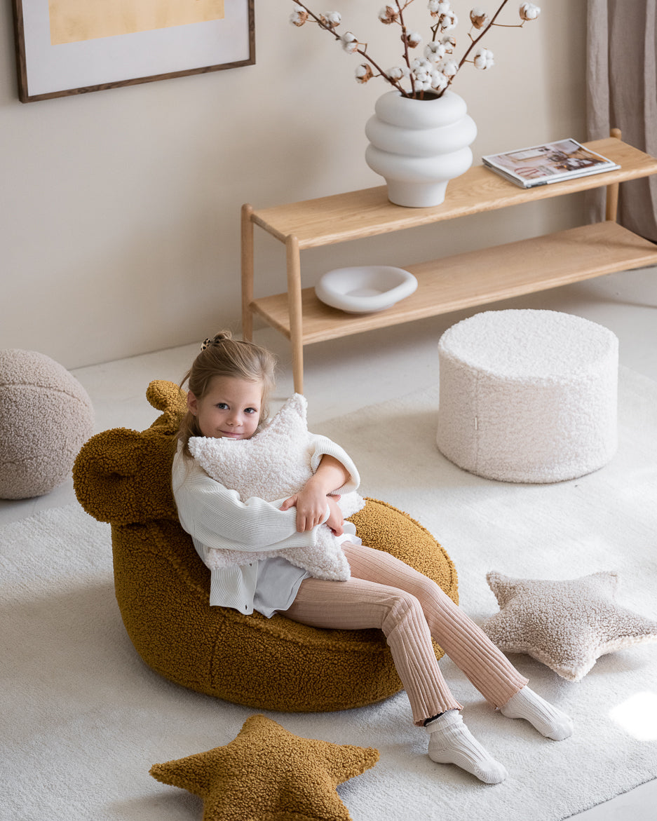 Pufs Cream White Pouffe, Wigiwama