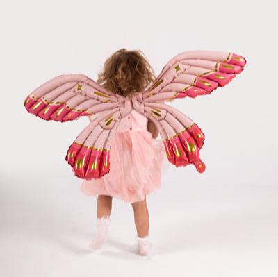 Folija balons Taureņa spārni - pieliekams pie muguras, Butterfly Wings, Pink 102 x 50cm, FBS1