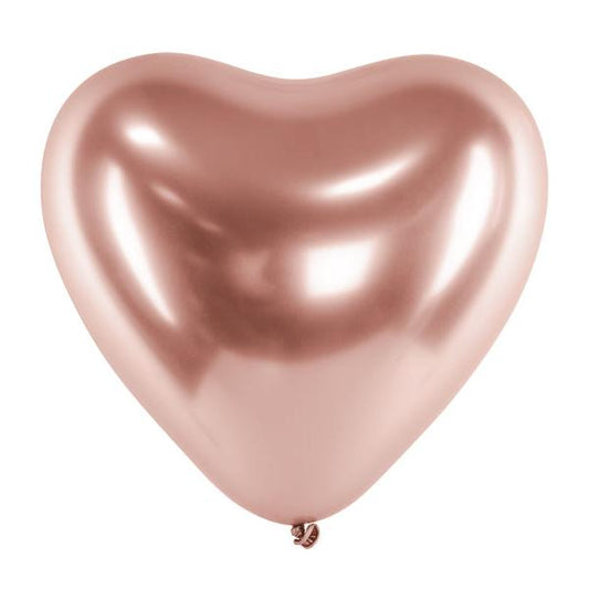 Hēlija balons - Rose Gold Hearts Balloon, 30cm, Hēlija baloni Liepājā, CHB2-019R-50