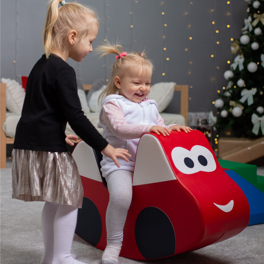 Šūpuļzirdziņš Auto, Soft Play Rocker Car, sarkans, IGLU