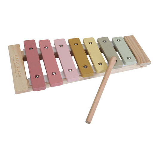 Koka ksilofons rozā, Little Dutch Wooden Xylophone, Pink, 7016