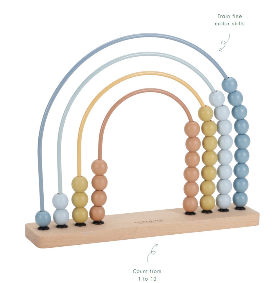 Koka skaitītājs Varavīksne, Rainbow Abacus Forest Friends, Little Dutch, LD7238