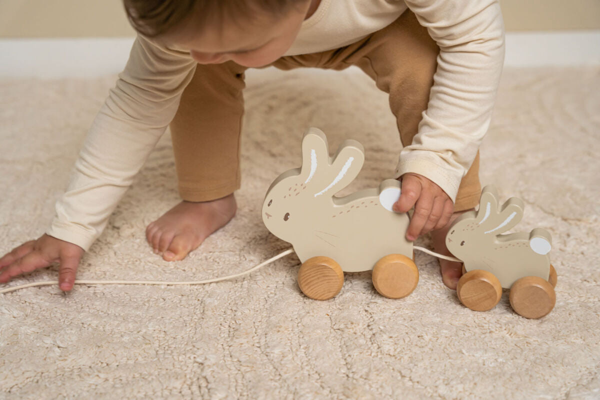 Velkamā rotaļlieta - zaķīši, Pull along Baby Bunny, Little Dutch rotaļlietas, LD8861