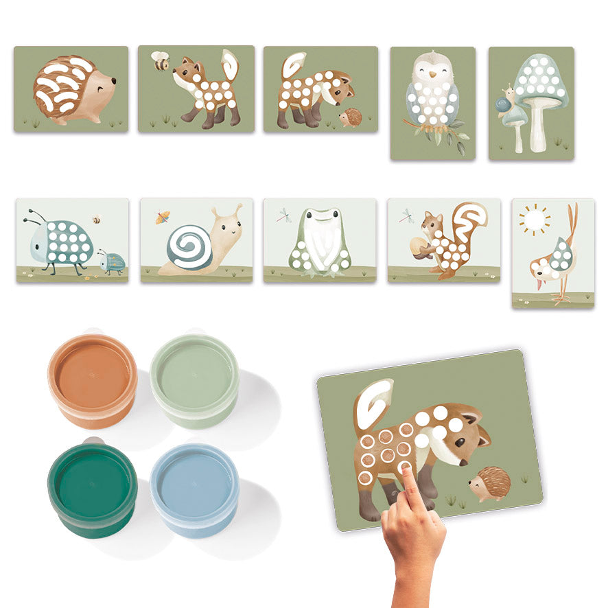 Radošais komplekts ar pirkstiņkrāsām, Forest Friends Fingerpaint set, Little Dutch, LD126114