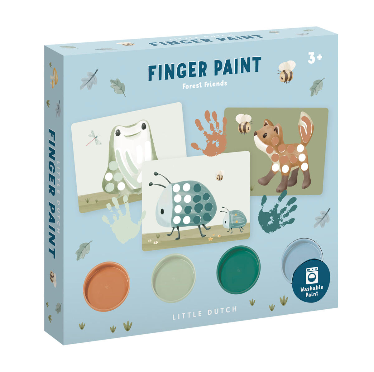 Radošais komplekts ar pirkstiņkrāsām, Forest Friends Fingerpaint set, Little Dutch, LD126114