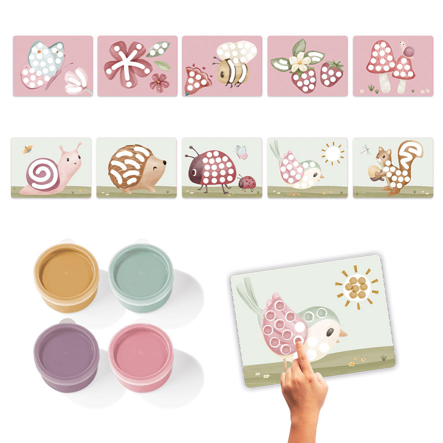 Radošais komplekts ar pirkstiņkrāsām, Fairy Garden Fingerpaint set, Little Dutch, LD126121