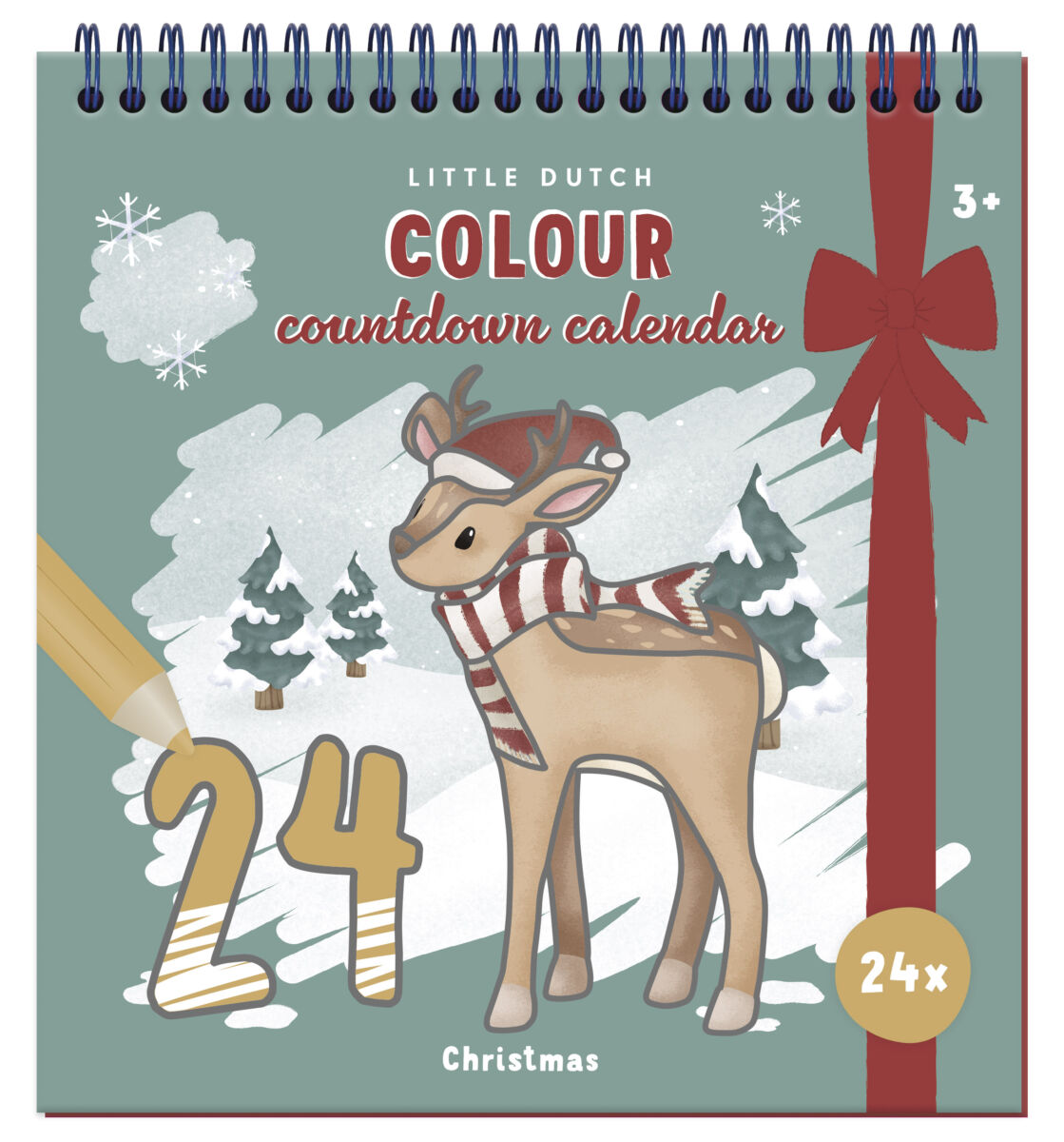 Krāsojamā grāmata Adventes kalendārs, Christmas Advent Calendar Coloring book, Little Dutch, LD126305