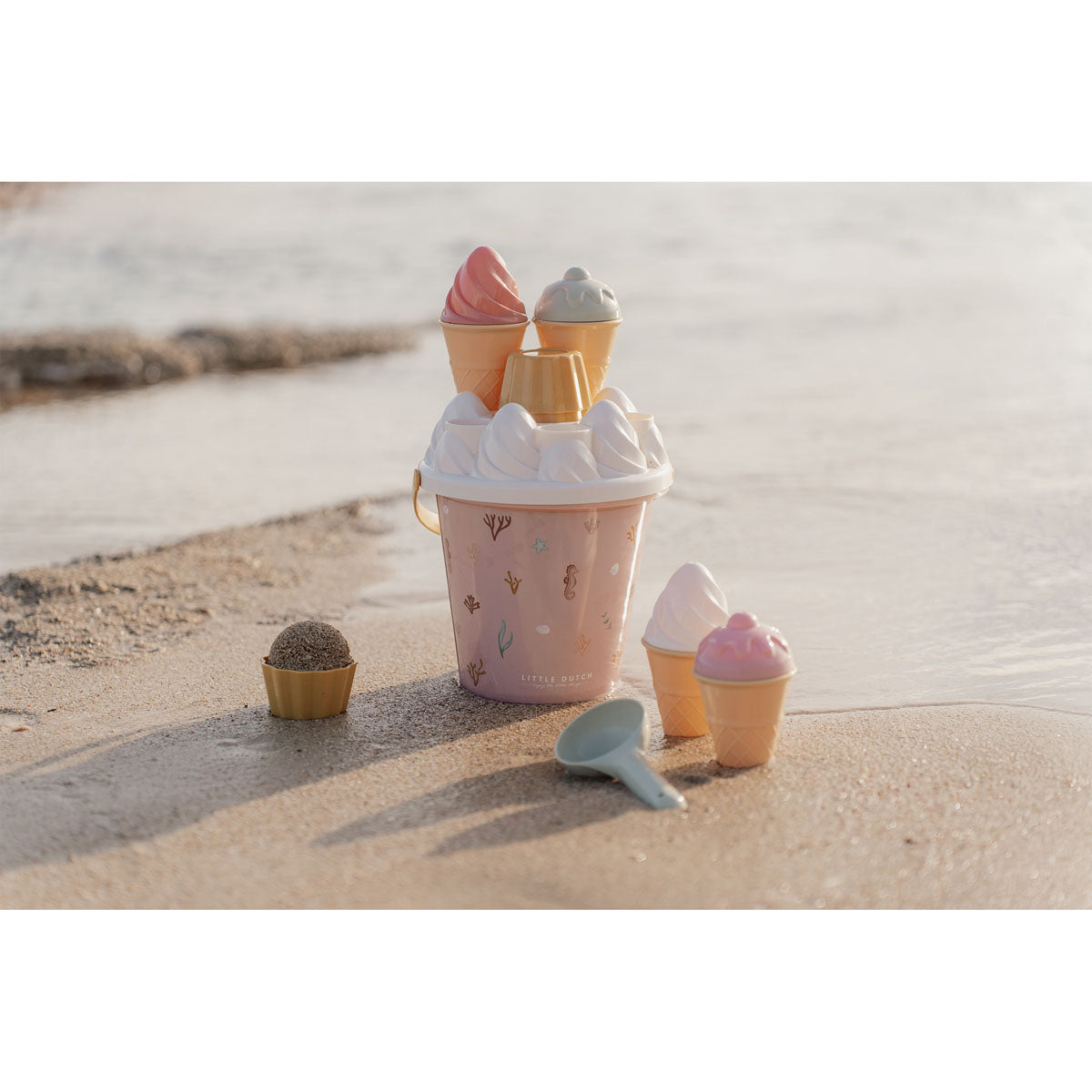 Pludmales rotaļlietas Saldējums, Ice Cream Beach Toys Ocean Dreams Pink, Little Dutch, LD2012314