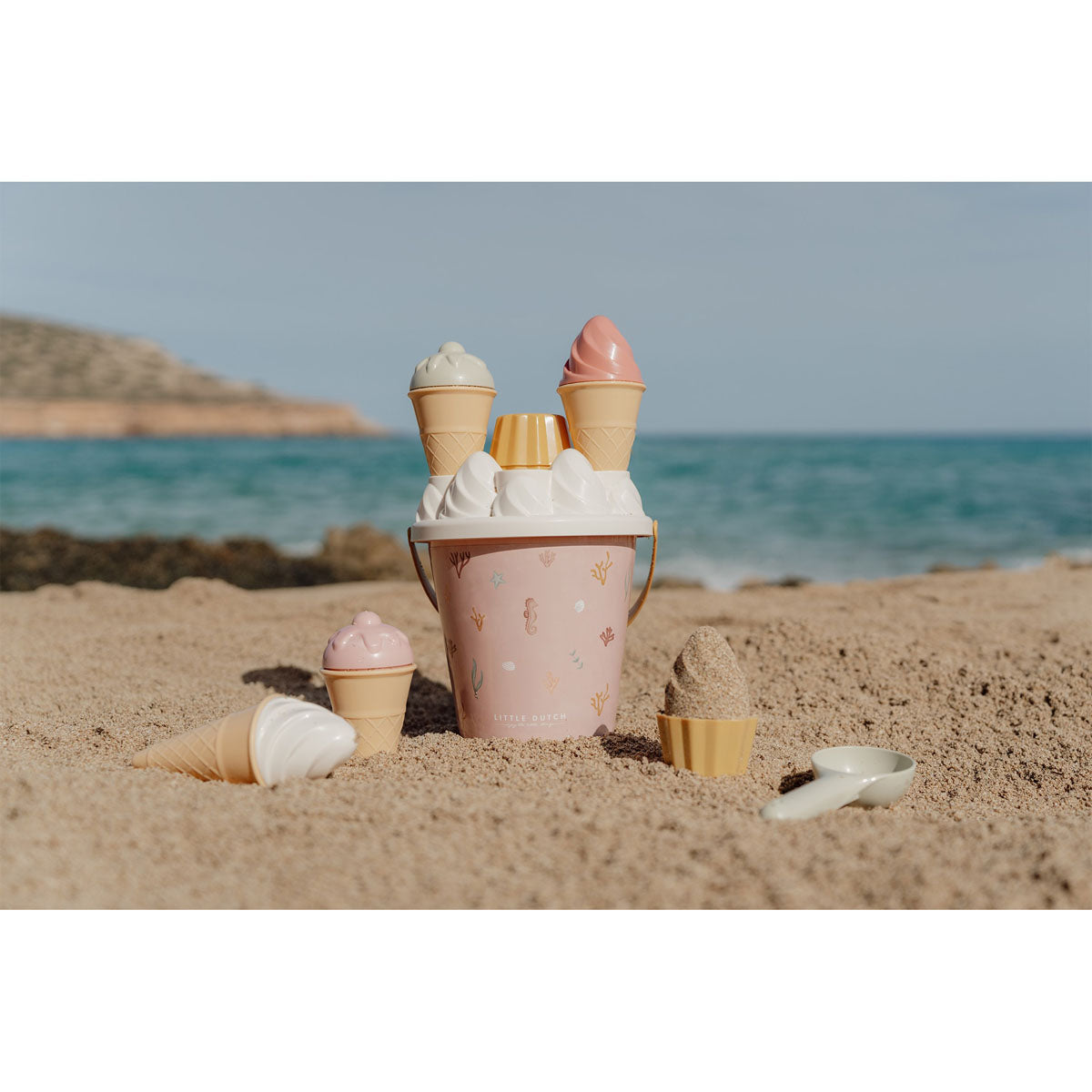 Pludmales rotaļlietas Saldējums, Ice Cream Beach Toys Ocean Dreams Pink, Little Dutch, LD2012314