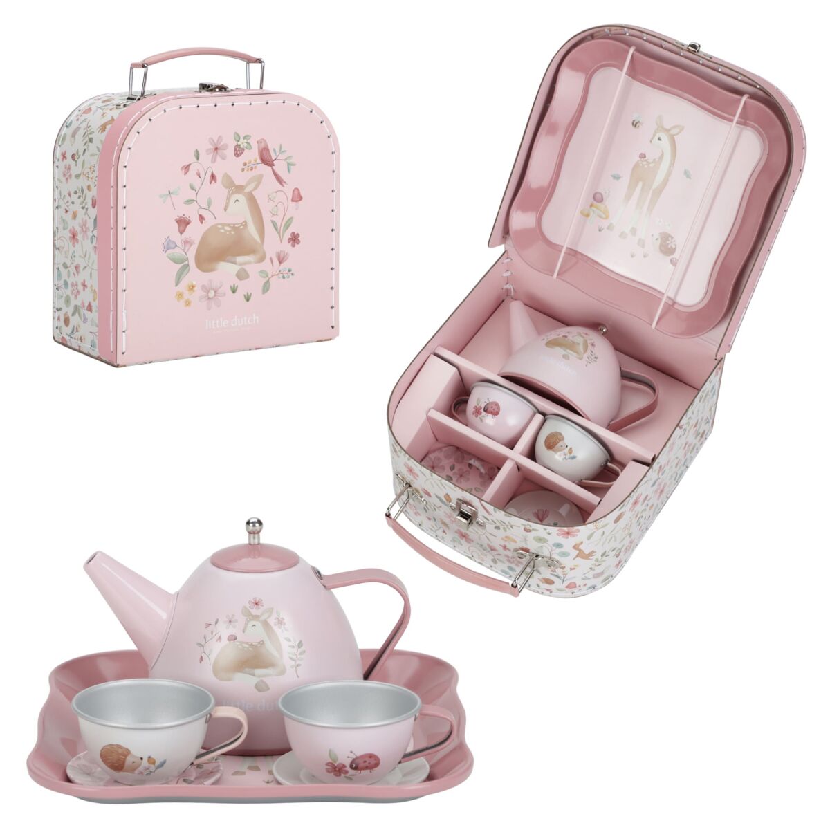 Tējas servīze koferītī, Tea set in basket Fairy Garden, Little Dutch, LD2013746