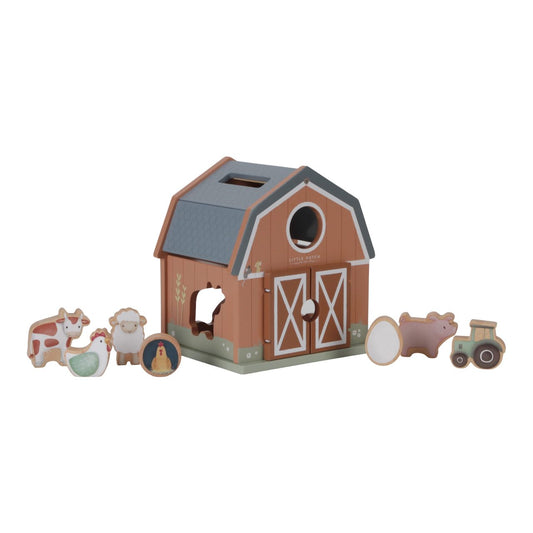 Koka formiņu šķirotājs Ferma, Little Farm Shape Sorter, Little Dutch, LD7147