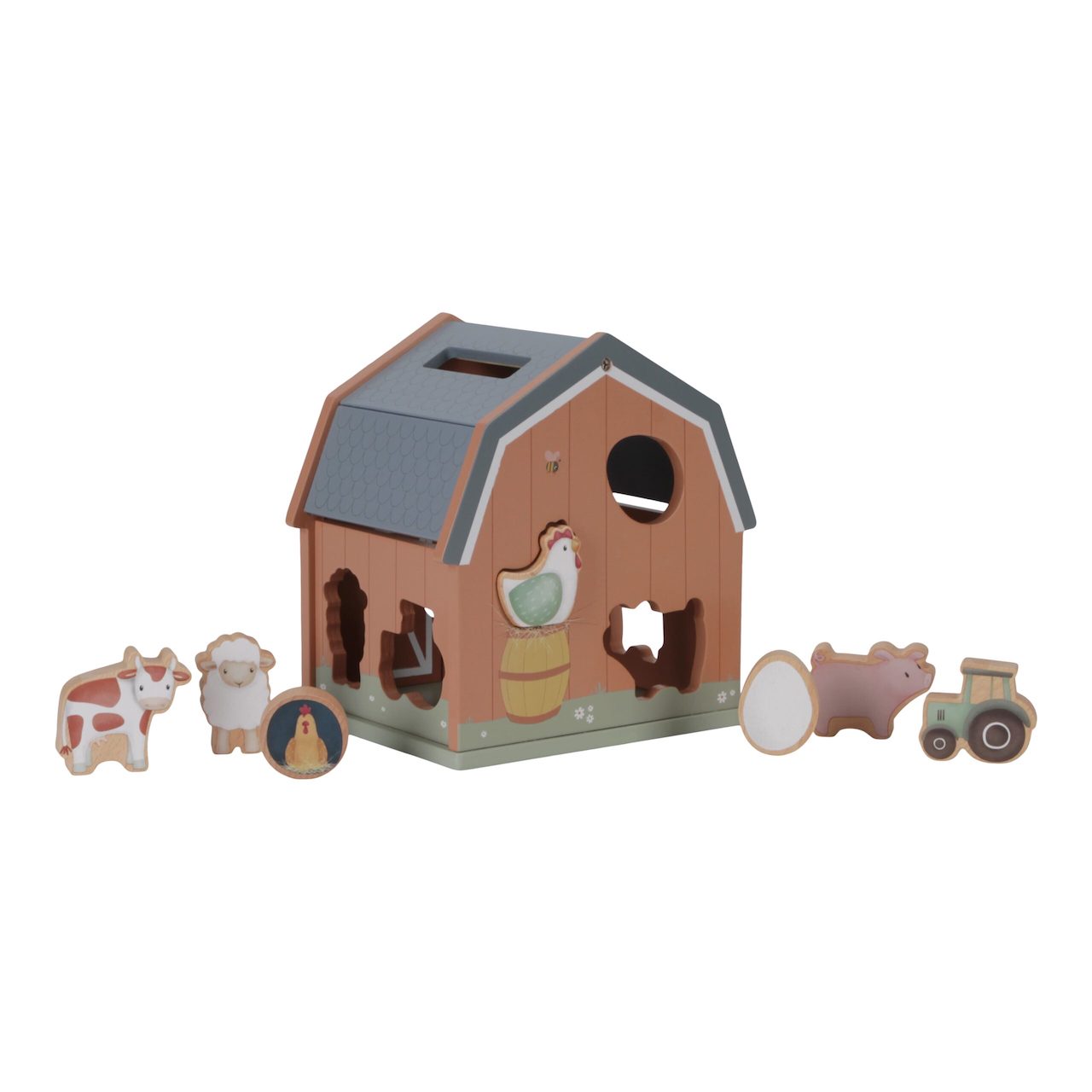 Koka formiņu šķirotājs Ferma, Little Farm Shape Sorter, Little Dutch, LD7147