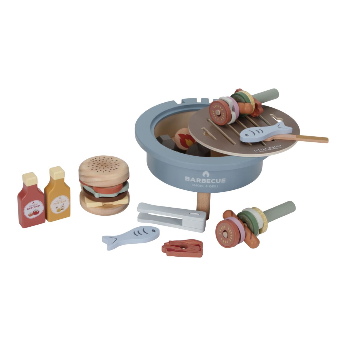 Koka grillēšanas komplekts, Barbecue Toy Set, Little Dutch