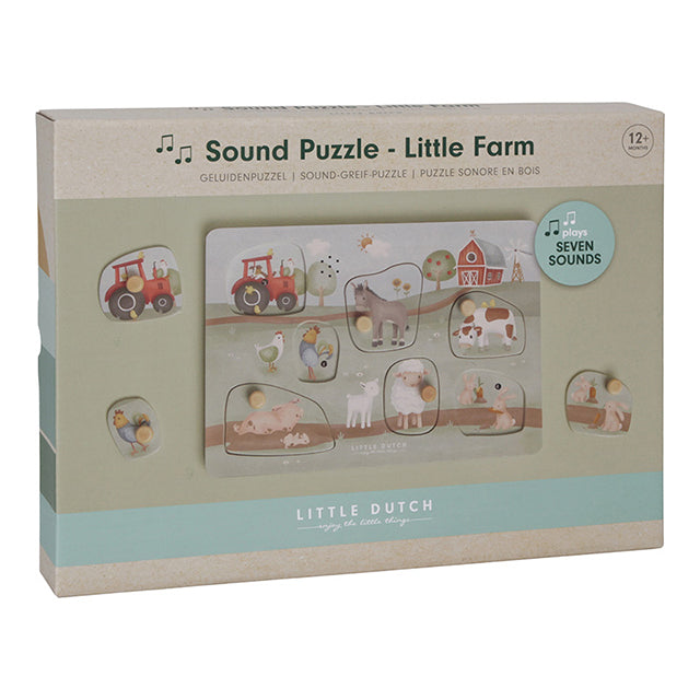 Skanošā koka puzle Little Farm, Sound Puzzle, Little Dutch, LD7140