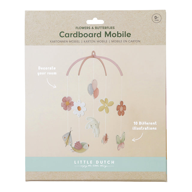 Gultiņas karuselis Flowers and Butterflies - kartona, Cardboard mobile, Little Dutch, LD4769