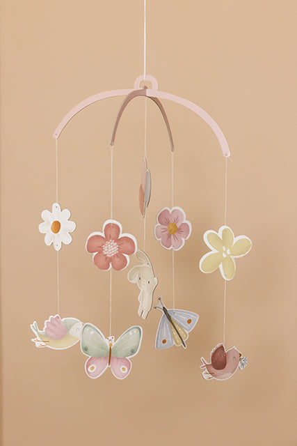 Gultiņas karuselis Flowers and Butterflies - kartona, Cardboard mobile, Little Dutch, LD4769