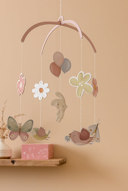 Gultiņas karuselis Flowers and Butterflies - kartona, Cardboard mobile, Little Dutch, LD4769