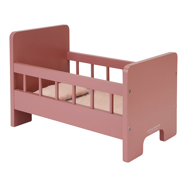 Leļļu koka gulta Flowers & Butterflies, Wooden Doll bed, Little Dutch, LD7097