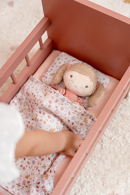 Leļļu koka gulta Flowers & Butterflies, Wooden Doll bed, Little Dutch, LD7097