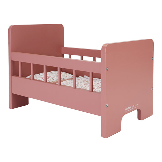 Leļļu koka gulta Flowers & Butterflies, Wooden Doll bed, Little Dutch, LD7097