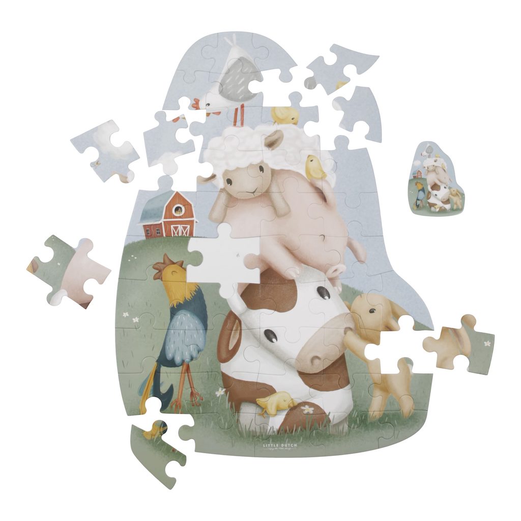Lielizmēra grīdas puzle Little Farm, Floor Puzzle XL, Little Dutch, LD7150