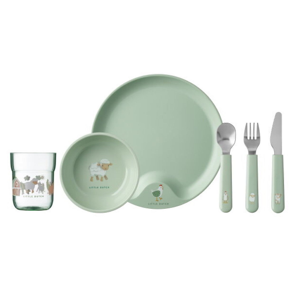 Bērnu trauku komplekts Little Farm, Children dinnerware, 6 vienības, Little Dutch, LD108041065399