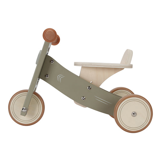 Koka trīsritenis zaļš, Wooden Tricycle, Olive Green, Little Dutch, LD7124