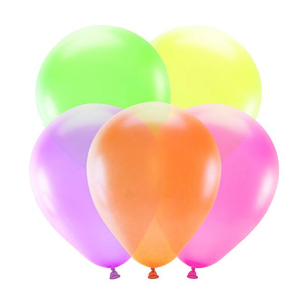 Neona baloni - Neon Balloons, 25cm, 5gb.,mix, baloni Liepājā, BN10-000-5