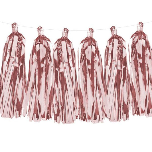 Svētku virtene ar pušķiem - Party Deco Tassel Garland, rose gold. TG1-019R