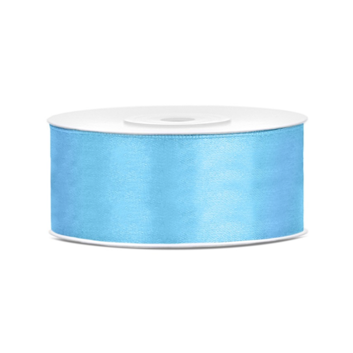 Zila satīna lente - Satin Ribbon,S25-011, Party Deco, 25mm/25m