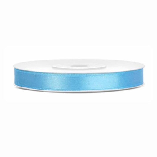 Zila satīna lente - Satin Ribbon, 
TS6-011, blue, 6mm/25cm