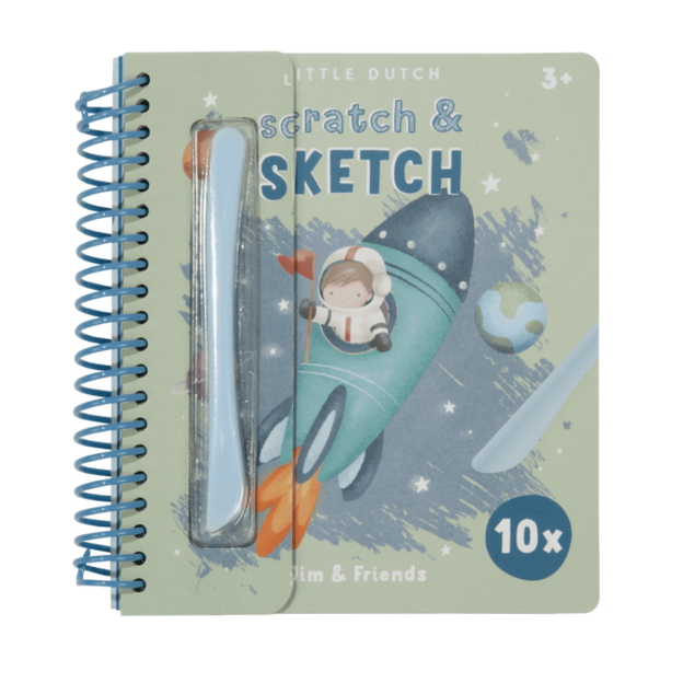 Skrāpējāmā grāmata Jim & Friends, Scratch & Sketchbook, Little Dutch, LD125520