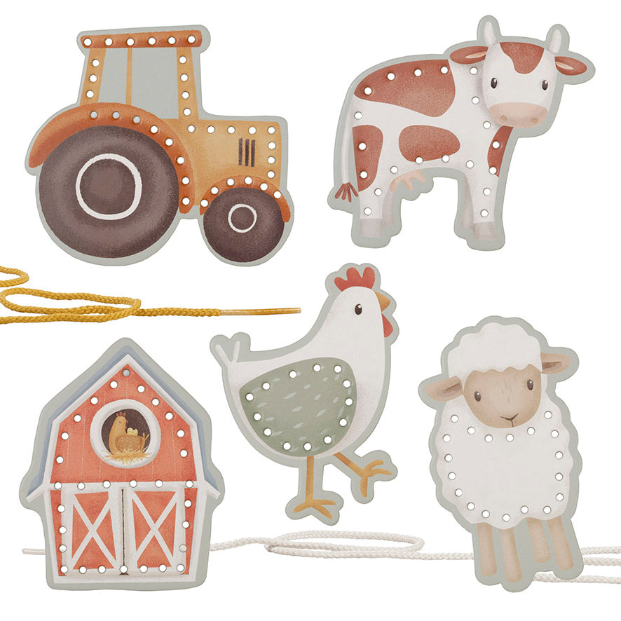 Šņorēšanas spēle Little Farm Lacing Cards, Little Dutch, LD125605