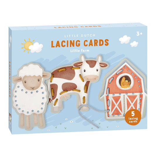 Šņorēšanas spēle Little Farm Lacing Cards, Little Dutch, LD125605